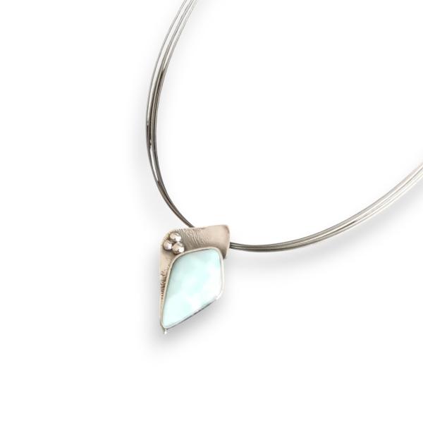 Halsschmuck Larimar in 925 Silber