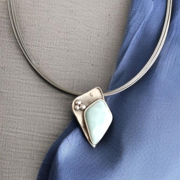 Halsschmuck Larimar in 925 Silber