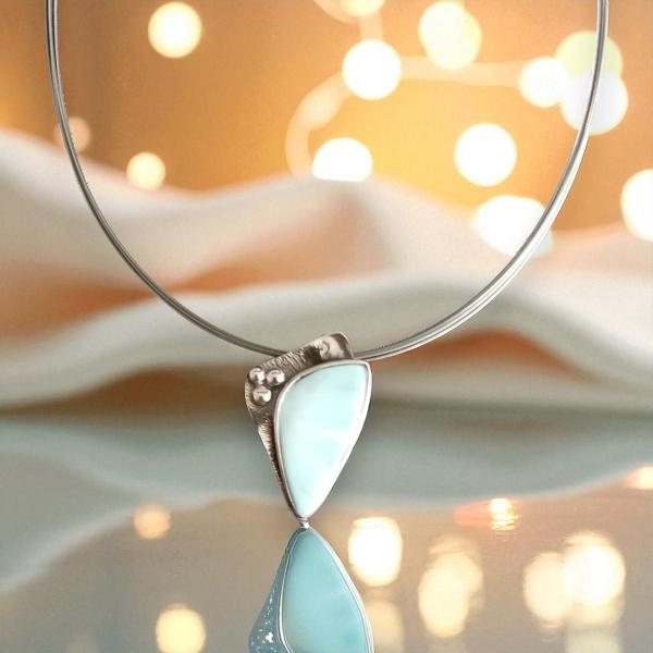 Halsschmuck Larimar in 925 Silber