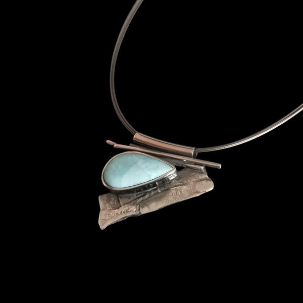 Halsschmuck Larimar in 925 Silber