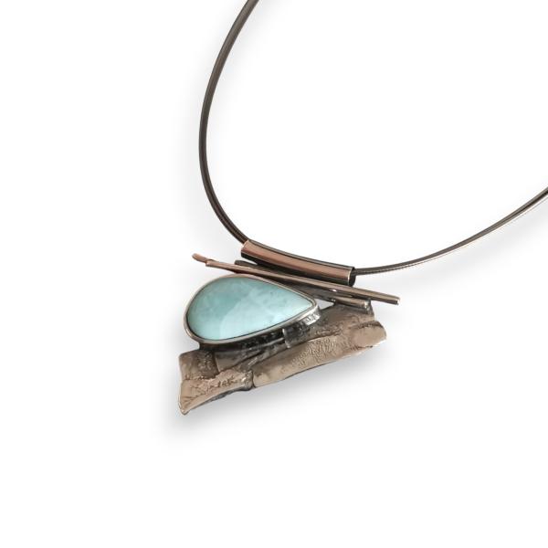Halsschmuck Larimar in 925 Silber