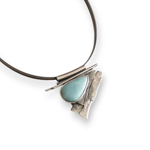 Halsschmuck Larimar in 925 Silber
