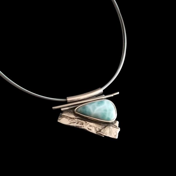 Halsschmuck Larimar in 925 Silber