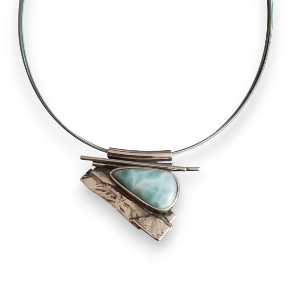 Halsschmuck Larimar in 925 Silber