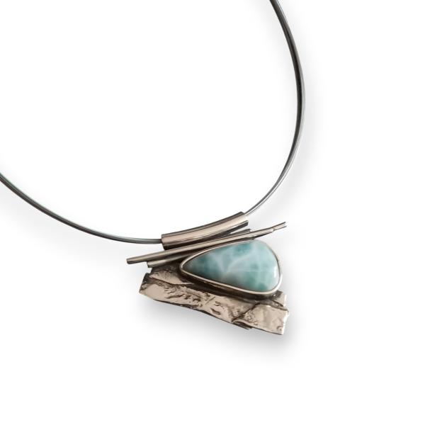 Halsschmuck Larimar in 925 Silber