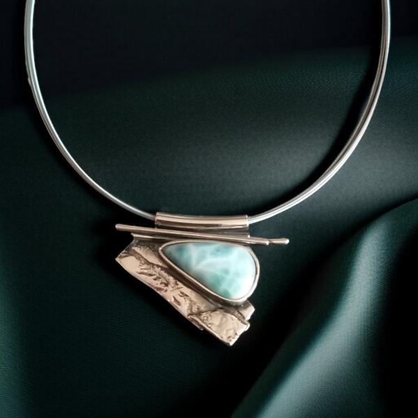Halsschmuck Larimar in 925 Silber