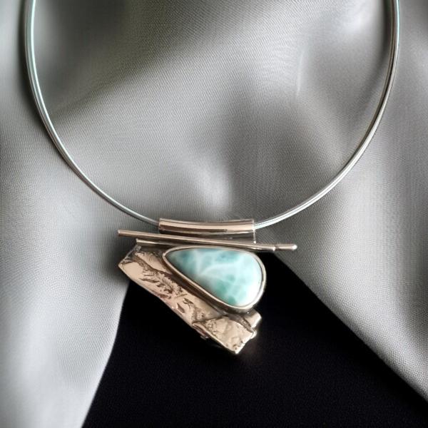 Halsschmuck Larimar in 925 Silber