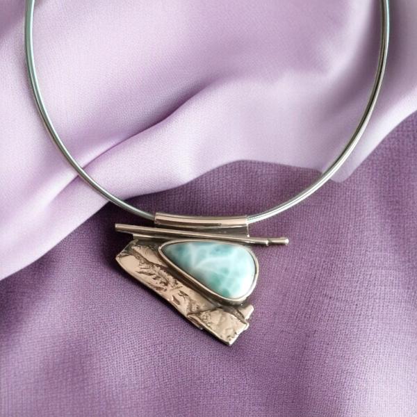 Halsschmuck Larimar in 925 Silber