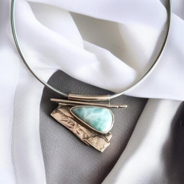 Halsschmuck Larimar in 925 Silber