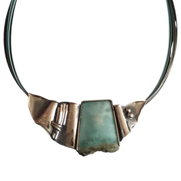 Halsschmuck Larimar in 925 Silber