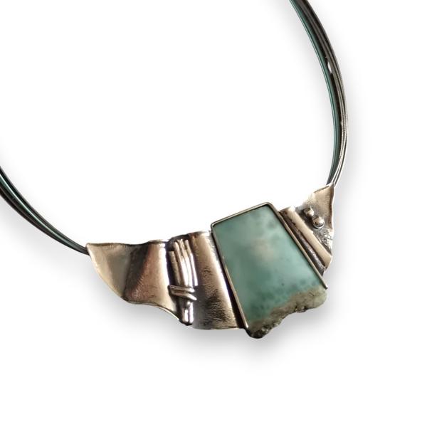 Halsschmuck Larimar in 925 Silber