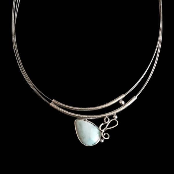 Halsschmuck Larimar in 925 Silber