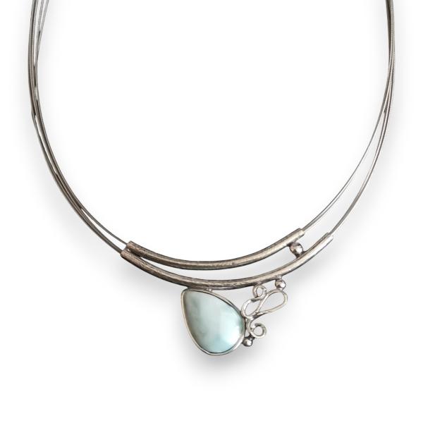 Halsschmuck Larimar in 925 Silber