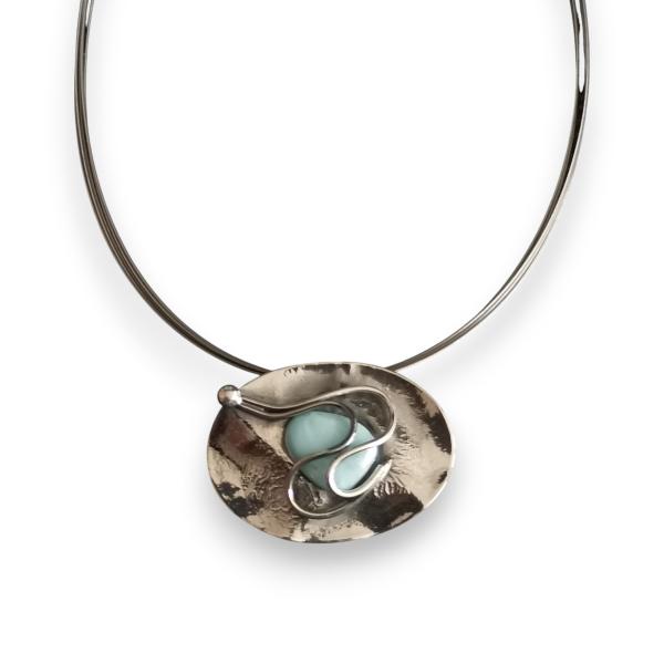 Halsschmuck Larimar in 925 Silber