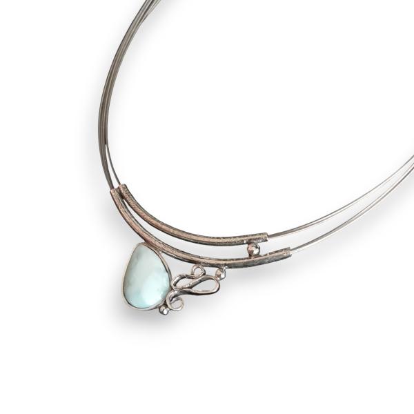 Halsschmuck Larimar in 925 Silber