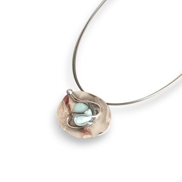 Halsschmuck Larimar in 925 Silber