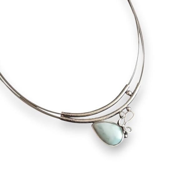 Halsschmuck Larimar in 925 Silber