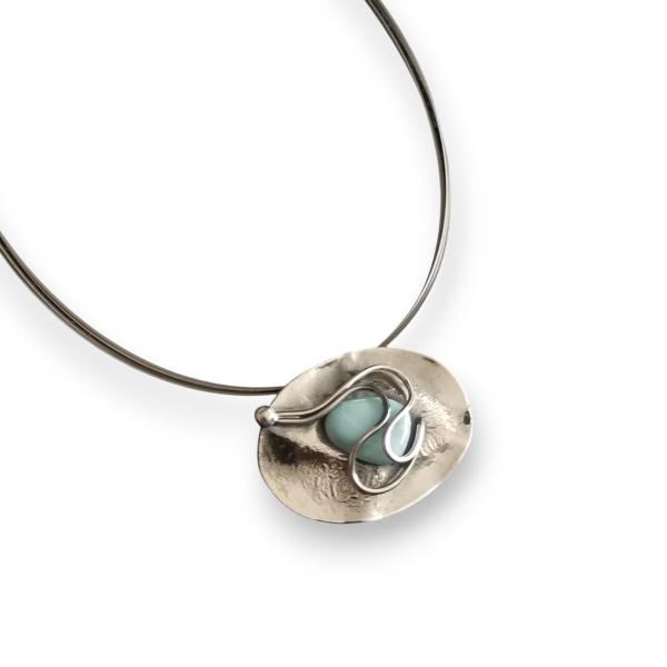 Halsschmuck Larimar in 925 Silber