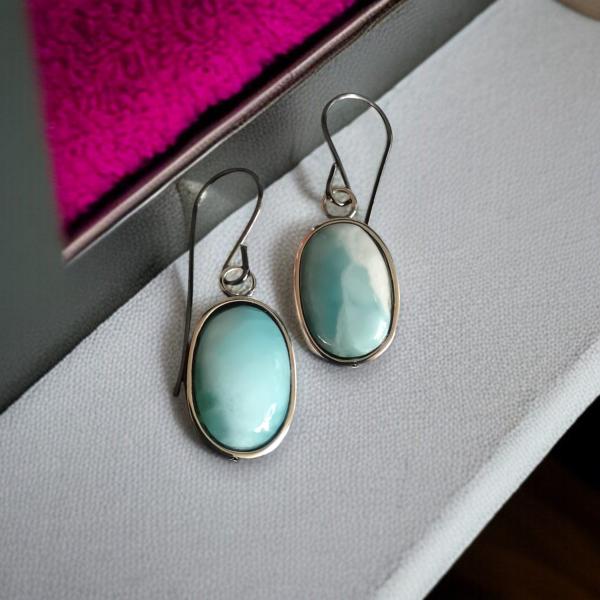 Ohrhänger Larimar in 925 Silber