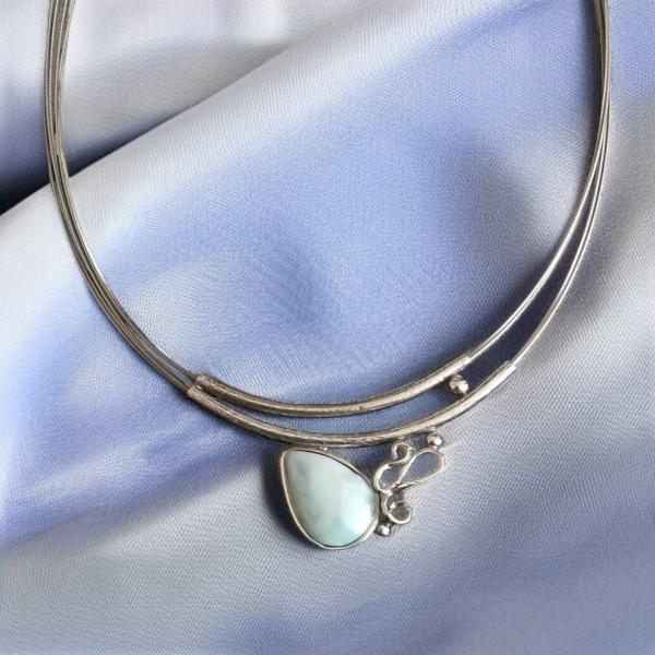 Halsschmuck Larimar in 925 Silber