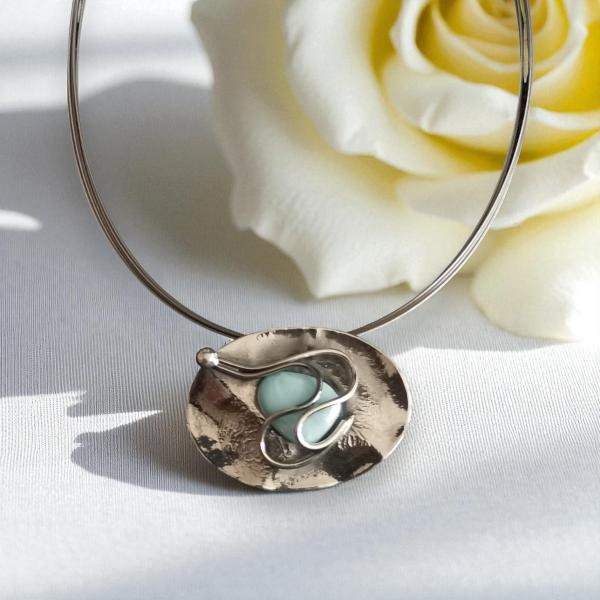 Halsschmuck Larimar in 925 Silber