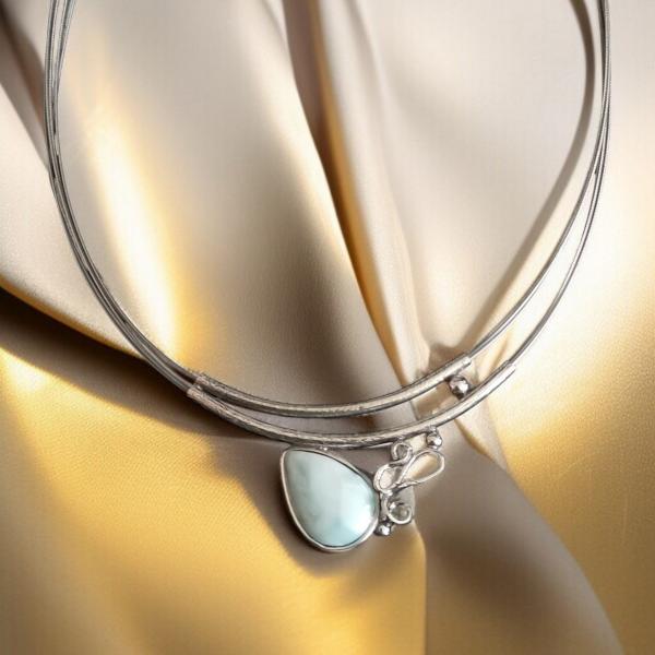 Halsschmuck Larimar in 925 Silber