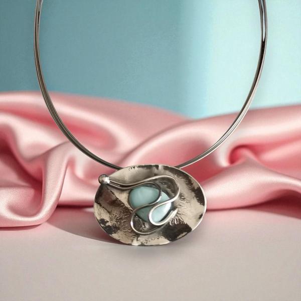 Halsschmuck Larimar in 925 Silber