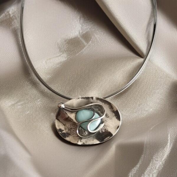 Halsschmuck Larimar in 925 Silber