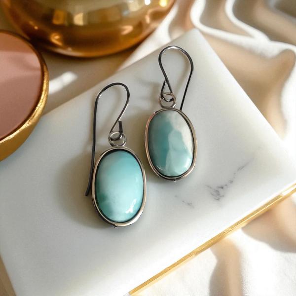 Ohrhänger Larimar in 925 Silber