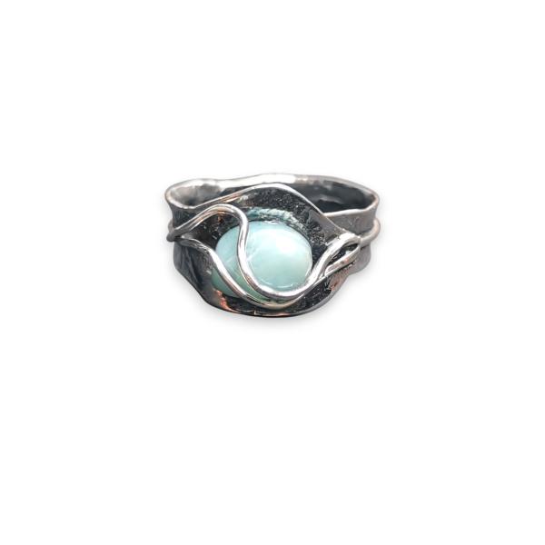 Ring Larimar in 925 Silber