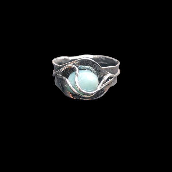 Ring Larimar in 925 Silber