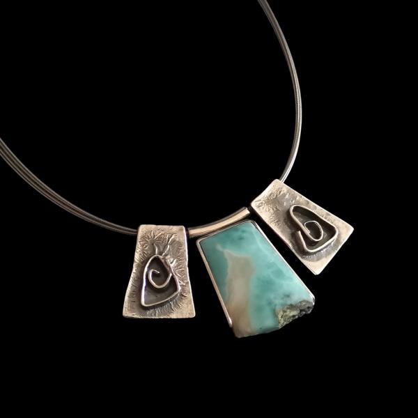 Halsschmuck Larimar in 925 Silber