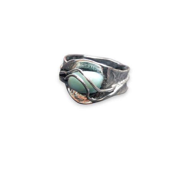 Ring Larimar in 925 Silber