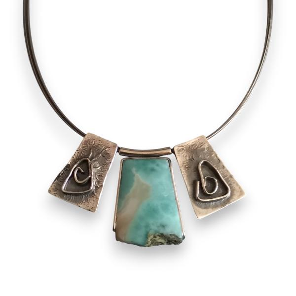 Halsschmuck Larimar in 925 Silber