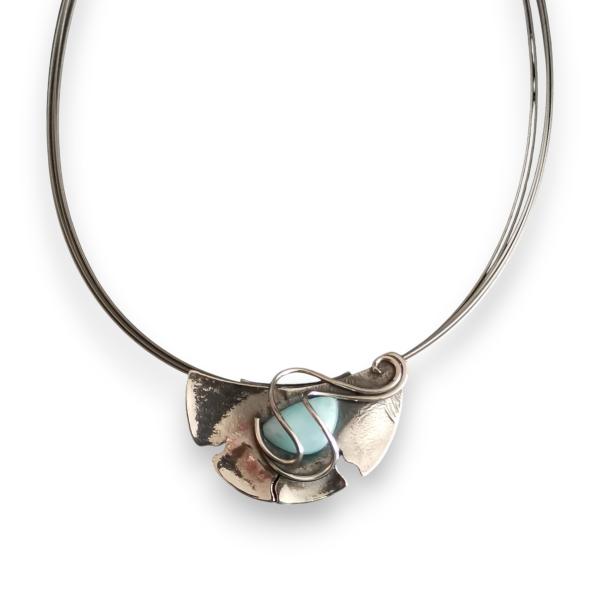 Halsschmuck Larimar in 925 Silber