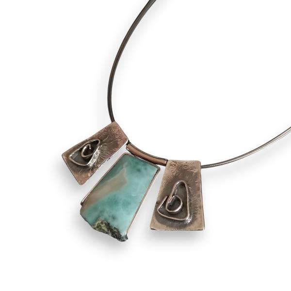 Halsschmuck Larimar in 925 Silber