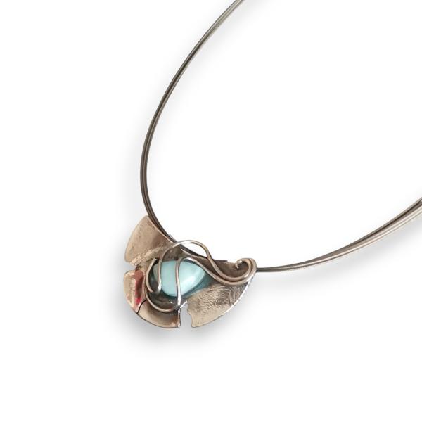 Halsschmuck Larimar in 925 Silber