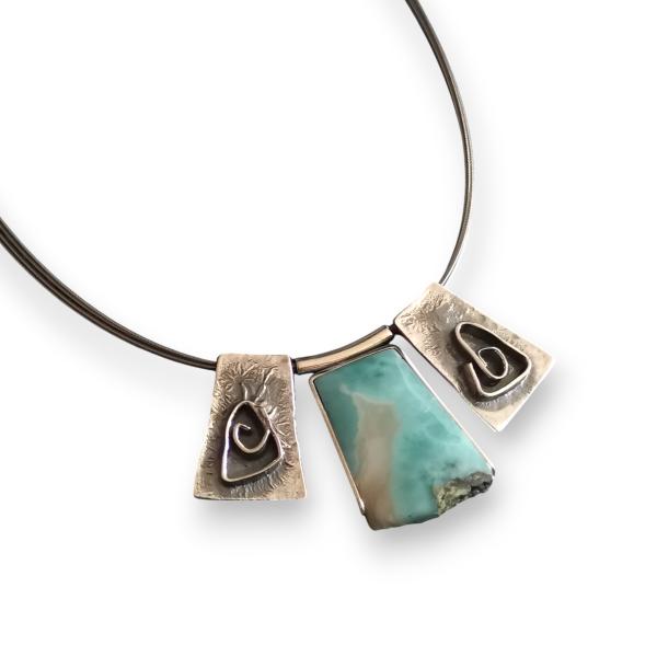 Halsschmuck Larimar in 925 Silber