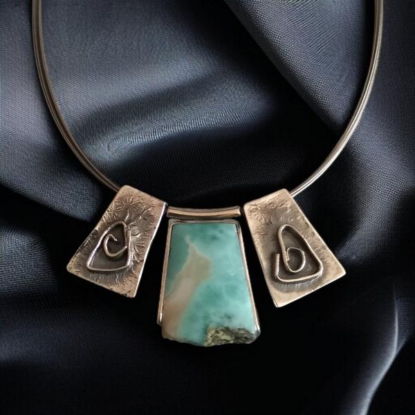 Halsschmuck Larimar in 925 Silber