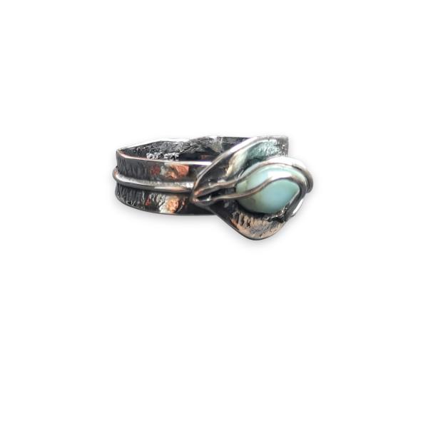 Ring Larimar in 925 Silber