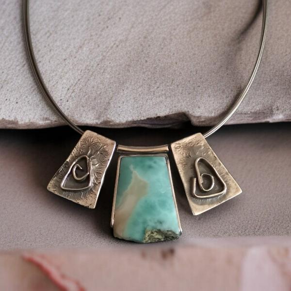 Halsschmuck Larimar in 925 Silber