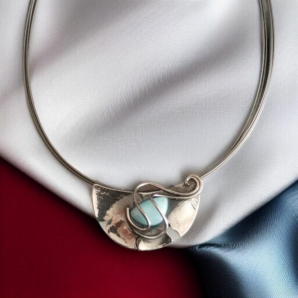 Halsschmuck Larimar in 925 Silber