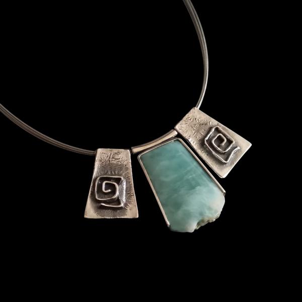 Halsschmuck Larimar in 925 Silber