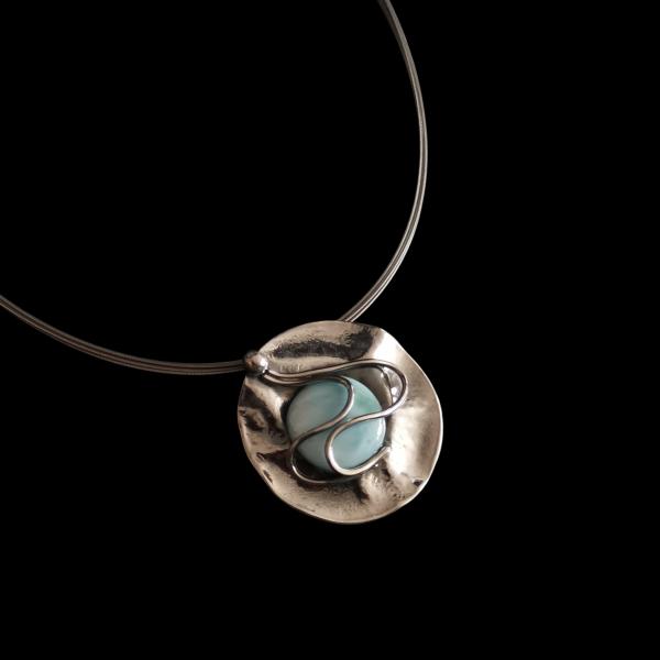 Halsschmuck Larimar in 925 Silber