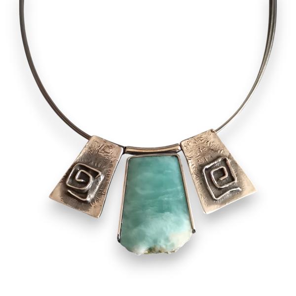 Halsschmuck Larimar in 925 Silber