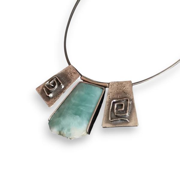 Halsschmuck Larimar in 925 Silber