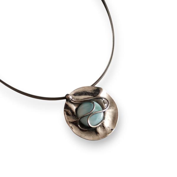 Halsschmuck Larimar in 925 Silber