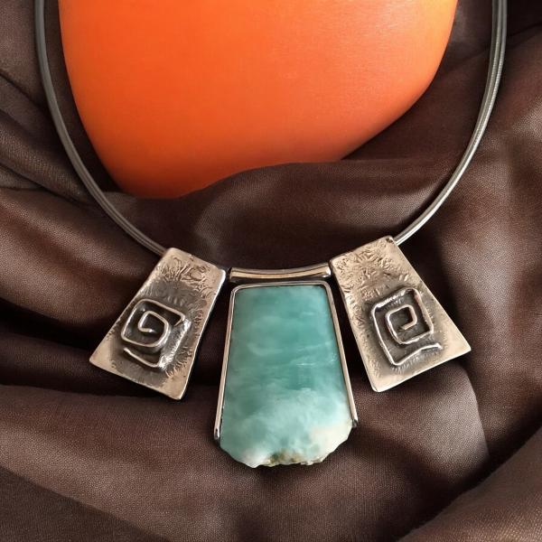 Halsschmuck Larimar in 925 Silber
