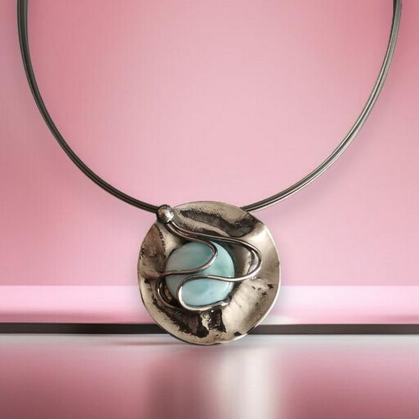 Halsschmuck Larimar in 925 Silber