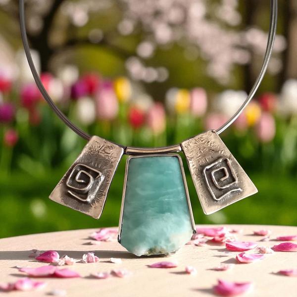 Halsschmuck Larimar in 925 Silber